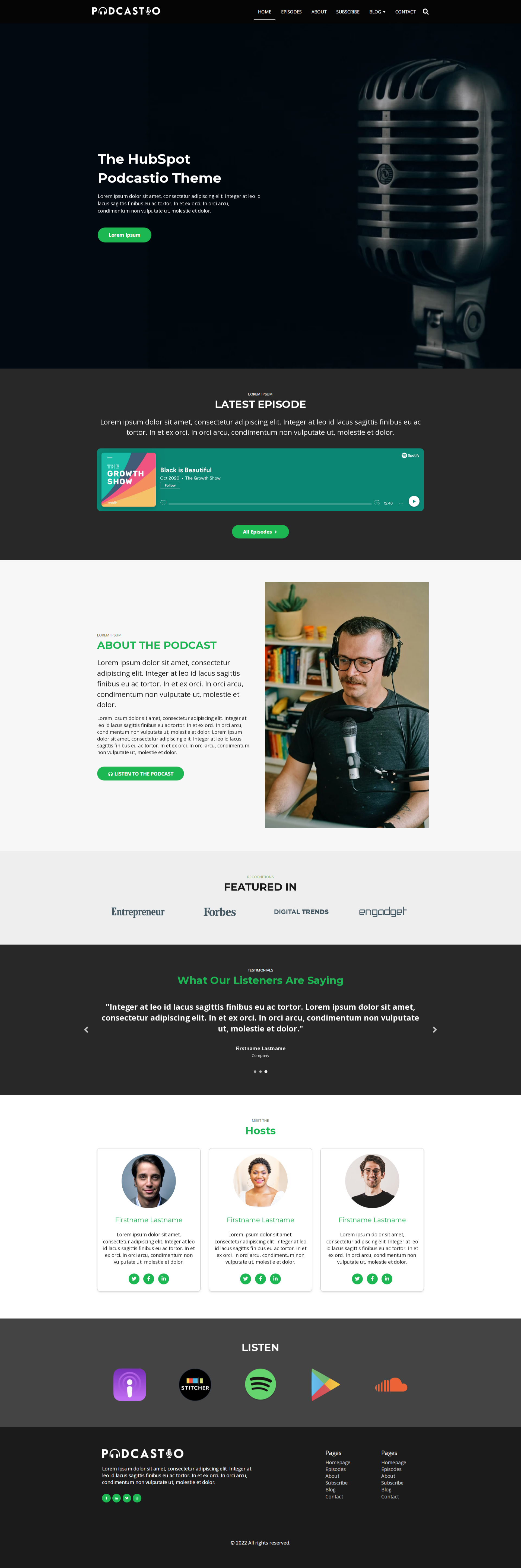 Homepage template