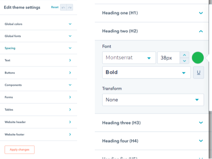 Theme Settings
